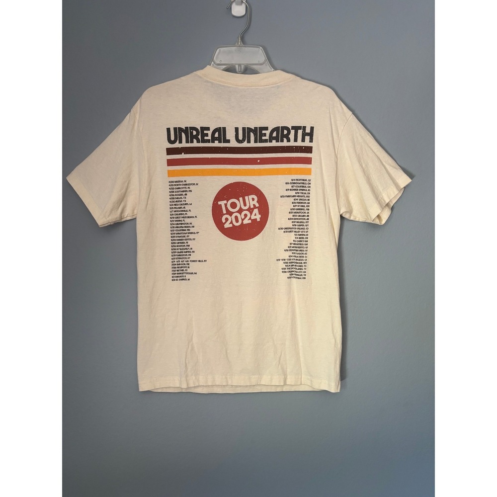 Hozier Unreal Unearth Tour 2024 T-Shirt Mens Medium Cream Concert Graphic Tee - Picture 3 of 7